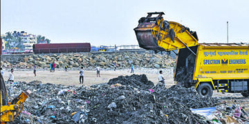 Juhu Beach Area Being Used as a Garbage Dumping and Collection Site