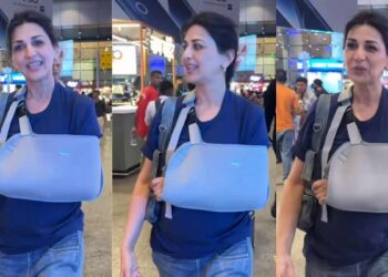 Sonali at the airport with a plaster cast on her hand – what did the actress do when she saw the photographers 2025