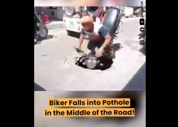 Biker Falls Into Pothole in Shocking Incident – Who Is Accountable for Negligent Road Safety 2025