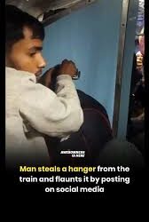 Man Steals Hanger from Train, Sparks Debate on Theft Prevention in Railways