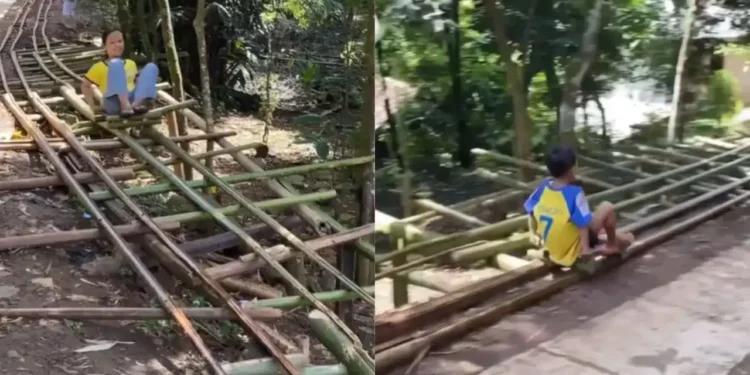 Pure Joy on Bamboo Rails: Meghalaya Kids Ride Handmade Roller Coaster Built by Villagers 2025