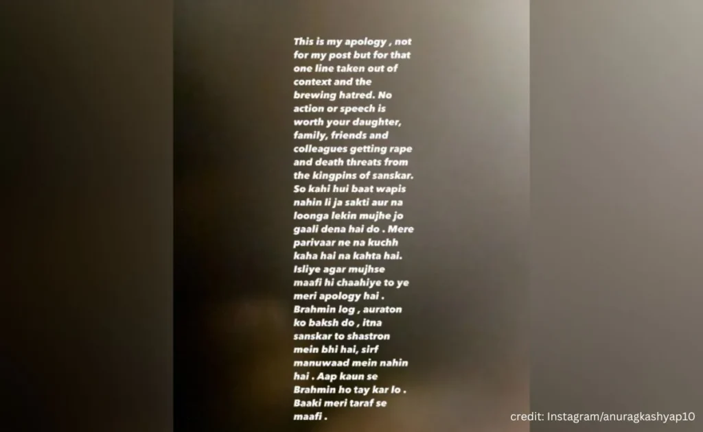 Anurag Kashyap's 'Apology' Amid Brahmin Remark Backlash: "No Action Is Worth Threats to Family"