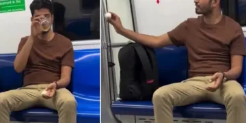 Man Caught Drinking Alcohol, Eating Eggs Inside Delhi Metro; Viral Video Sparks Outrage Over Public Transport Discipline