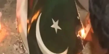 Pahalgam terror attack pakistani flag burnt as protests rage across india
