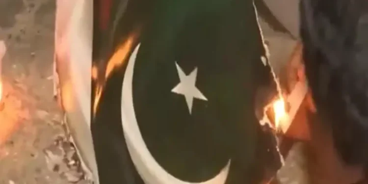 Pahalgam terror attack pakistani flag burnt as protests rage across india