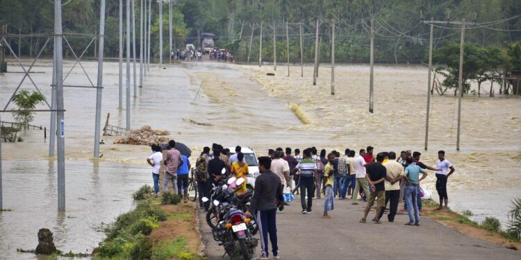At least 34 people have died in India's northeast following devastating floods caused by heavy rains, with thousands displaced and rescue operations ongoing.