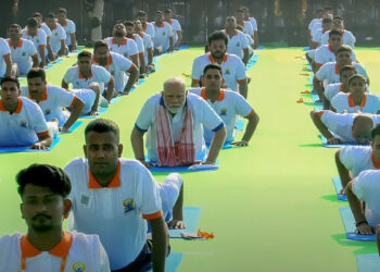 PM Modi Leads International Yoga Day 2025 Celebrations in Visakhapatnam