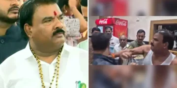 Sena MLA Loses Cool Over Dal, Attacks Canteen Operator 2025