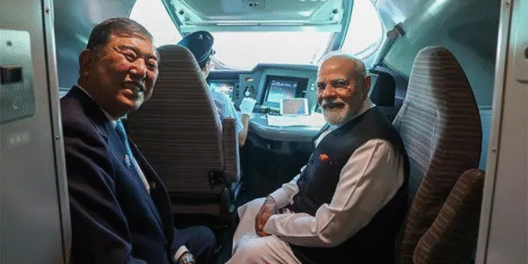 PM Modi Rides Bullet Train with Japanese PM Ishiba, Meets Indian Loco-Pilots in Japan 2025