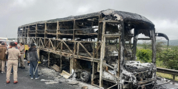 21 killed as Hyderabad-Bengaluru private bus catches fire in Andhra; Police collect DNA from charred bodies