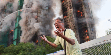 Hong Kong police arrest three on suspicion of manslaughter as apartment fire death toll rises to 44, hundreds missing